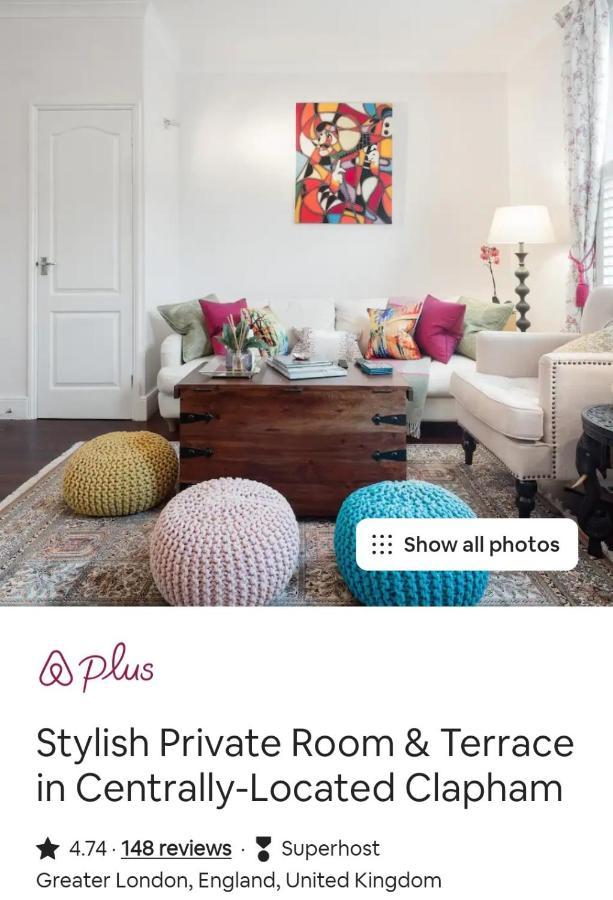 Stylish Room With Private Bath & Terrace In Super Central Clapham Junction Minutes From Victoria, Waterloo London Exterior foto